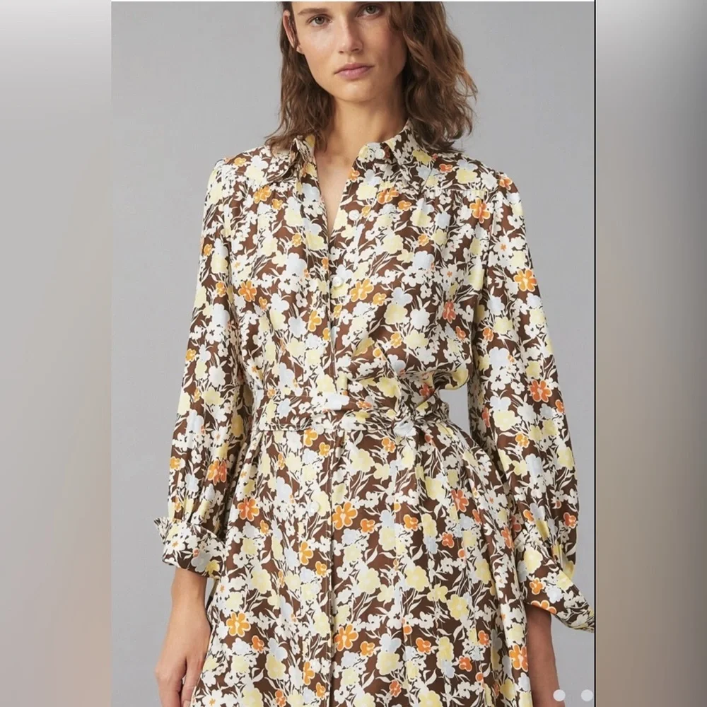 New Tory Burch Artist Silk Printed Shirt Dress